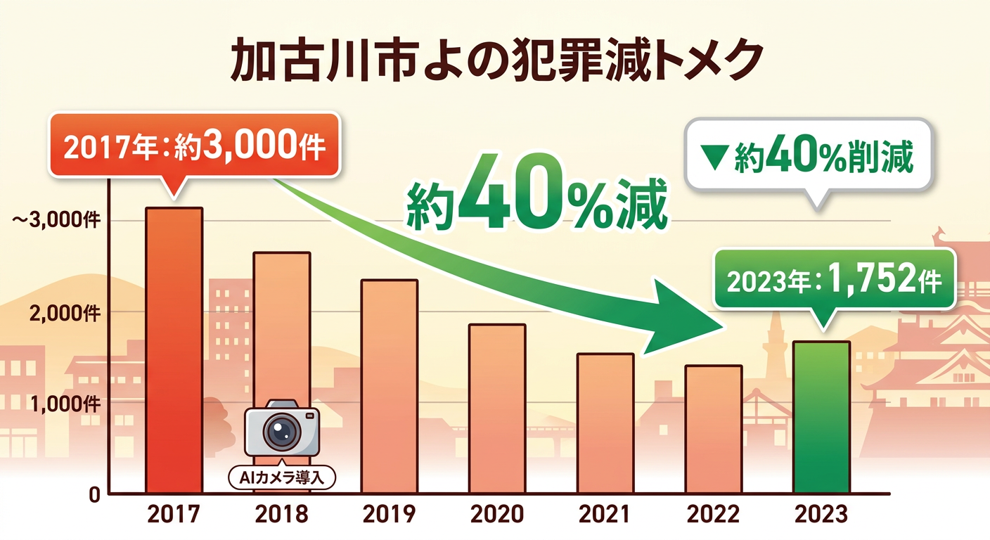 刑法犯認知件数の推移（6年で4割減）