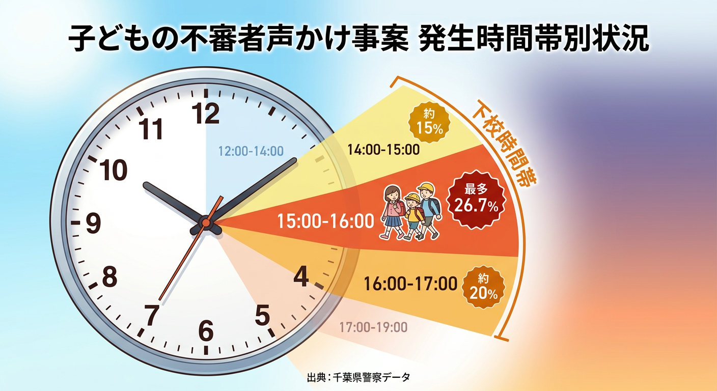 声かけ事案の発生時間帯グラフ