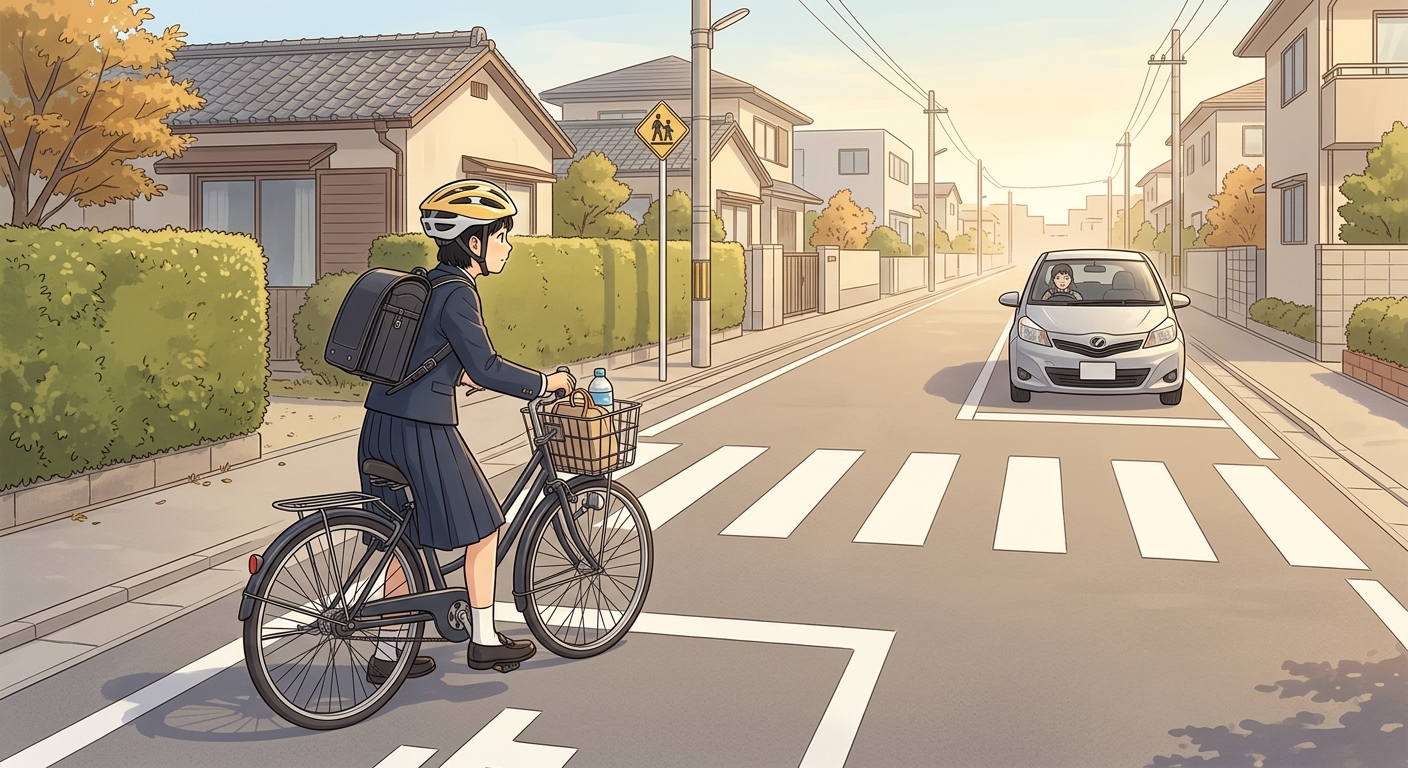 【7月・岐阜】信号のない横断歩道で登校中事故、自転車通学の見えない危険