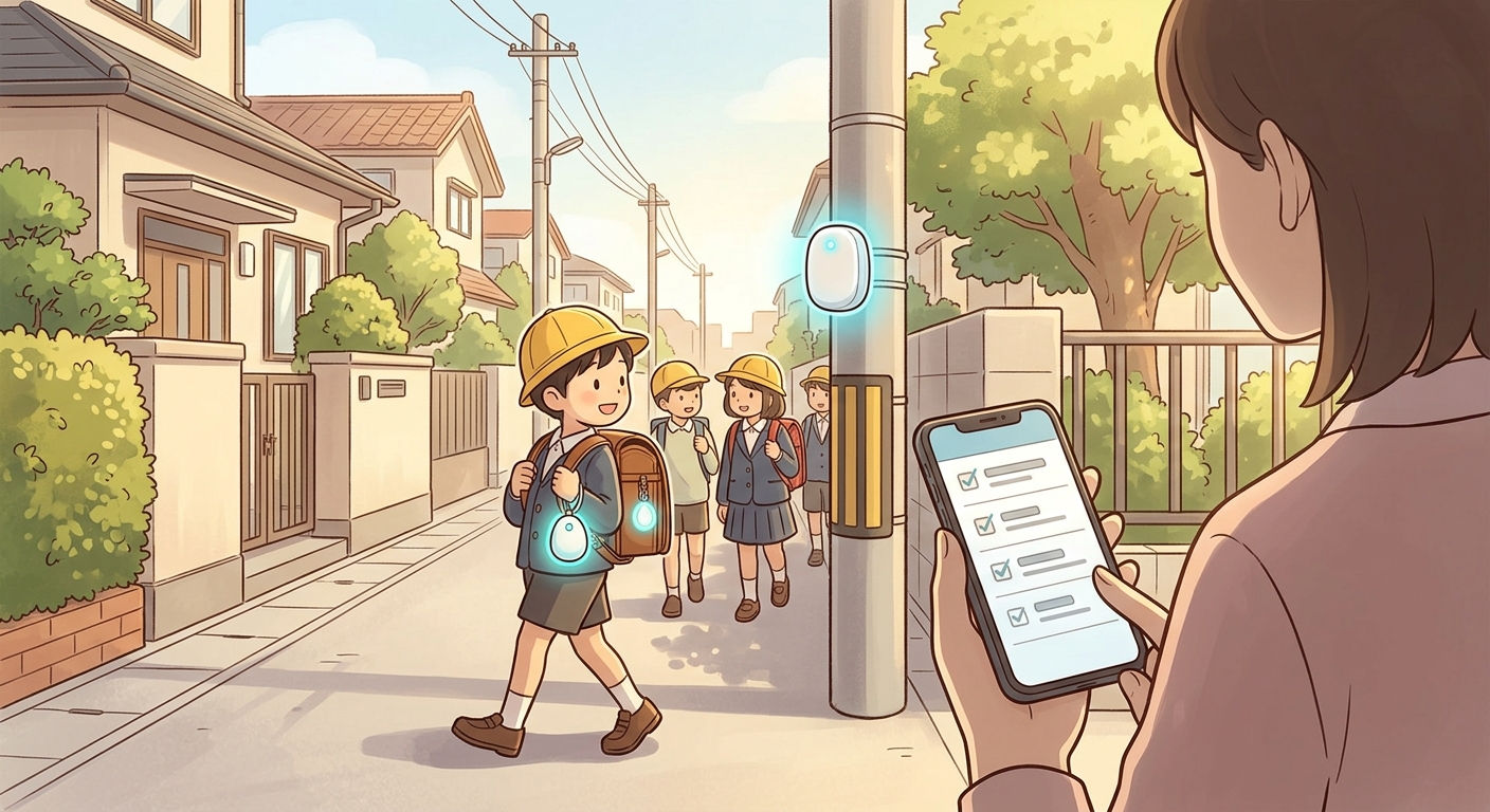 【大阪・河内長野市】IoT見守り端末を全13校に無償配布、通過記録の仕組みとは