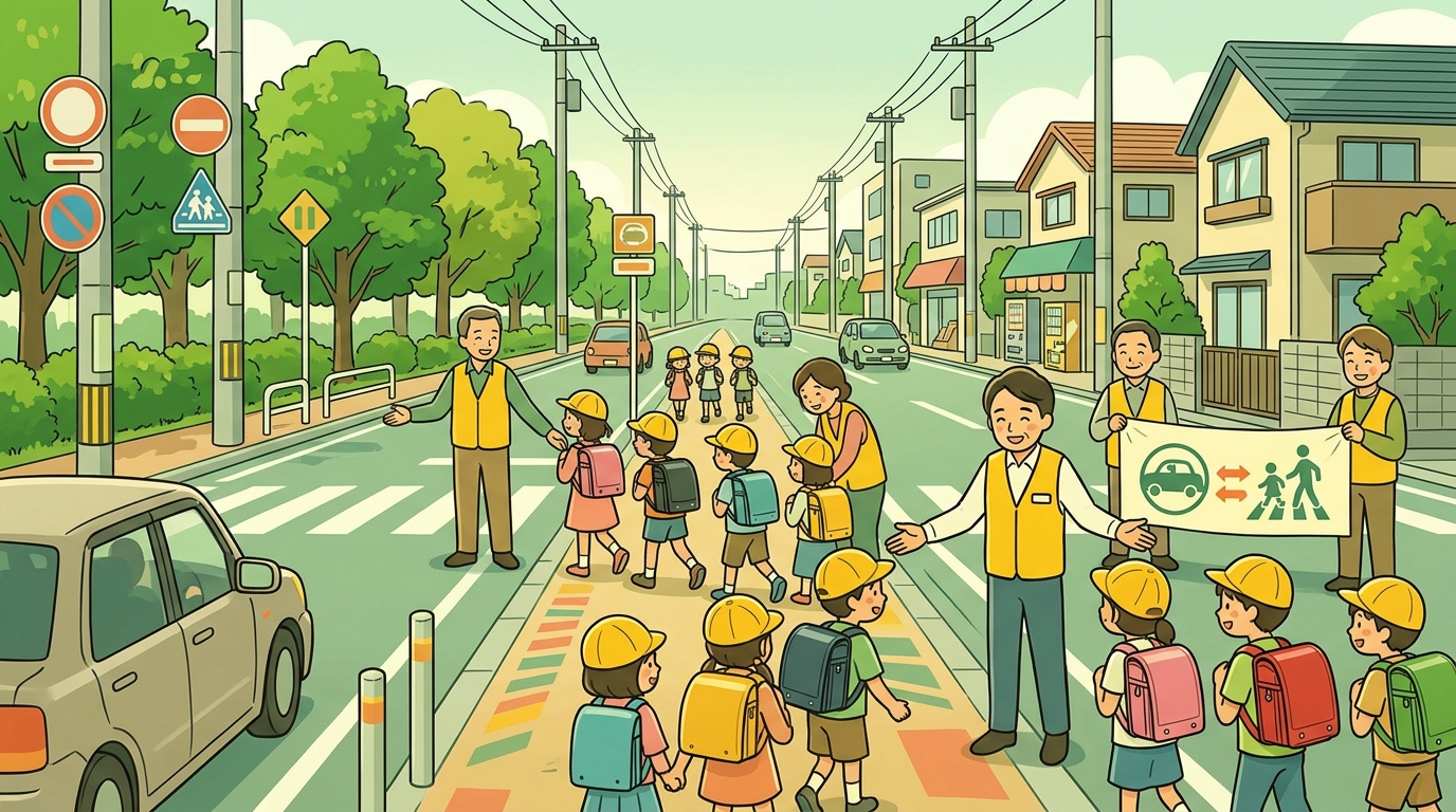 【岐阜県岐阜市】夏休み明け初日に約50人が見守り 生活道路30キロをドライバーへ周知